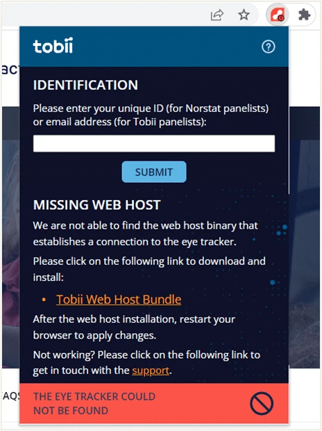 Ange din e-post i tillägget och klicka på ”Submit”